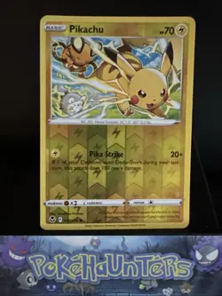 Pokemon Card Pikachu 049/195 Silver Tempest Reverse Holo Near Mint - Image 1