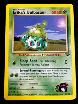 Erika's Bulbasaur 39/132 MP Gym Challenge Uncommon Pokemon Card Moderate Play - Image 1