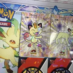 14 Meowth & Persian Holo Different Non-TCG Sets “FanArt” Pokemon Cards & Sticker - Image 2
