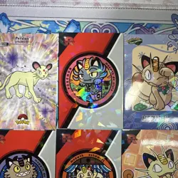 14 Meowth & Persian Holo Different Non-TCG Sets “FanArt” Pokemon Cards & Sticker - Image 5