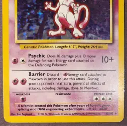 Pokemon TCG Mewtwo Holo Unlimited Rare Card 10/102 1999 Base Set - Image 3