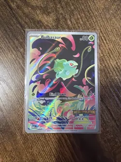 Pokemon TCG Mega Evolutions Stamped Promo Card Bulbasaur 133/132 Near Mint - Image 1