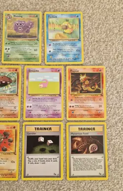 Bundle of 11 x 1999 WOTC Pokemon Fossil Set Cards MP HP inc Raichu Weezing - Image 3