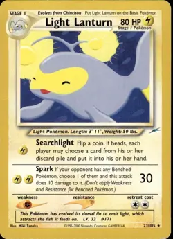 Pokemon TCG: Neo Destiny - Light Lanturn 23/105 Rare Pokemon Card LP/NM - Image 1