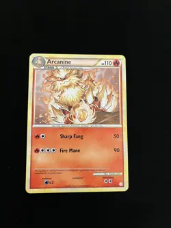 Arcanine 1/123 EXC Pokemon Cards HeartGold SoulSilver Non-Holo Rare - Image 1