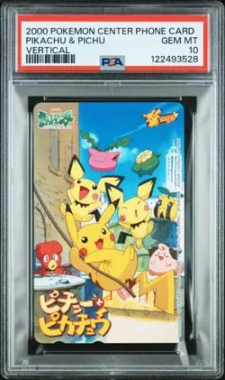 Pikachu Pichu Phone Card Pokemon Japanese Movie Johto - PSA 10 - Image 1