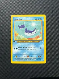 Pokemon Card Neo Destiny 1st Edition Mantine 74/105 WOTC - Image 1