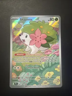 Pokemon TCG Shaymin Holo Card Illustration Rare, 185/182, Destined Rivals Series - Image 1