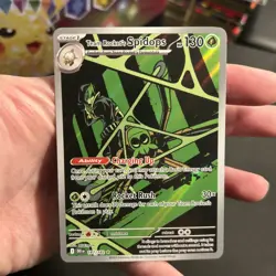 Pokemon TCG Destined Rivals Team Rockets Spidops Illustration Rare Card 187/182 - Image 4