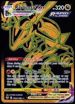 Pokemon Card- Rayquaza VMAX (Secret) Silver Tempest Trainer Gallery #TG29/TG30 - Image 1
