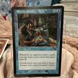 Magic: The Gathering Rhystic Study Prophecy #44 Enchantment Blue Common 2000 - Image 4