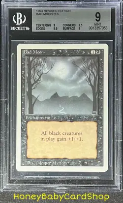 MTG 3rd Edition Revised 1994 Bad Moon BGS 9.0Q++ (Quad++) Mint Old School 93/94 - Image 1
