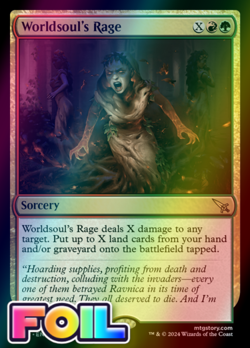 x1 Worldsoul's Rage MKM MTG 244 FOIL RARE M/NM 1x - Image 1