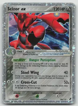 Pokemon TCG Scizor EX Unseen Forces Holo Card 108/115 EX Rare Damaged - Image 1