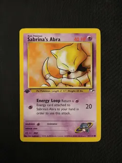 2000 Pokemon Sabrina's Abra 91/132 Com Gym Heroes WOTC 1st Edition LP - Image 1