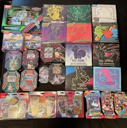 Pokemon TCG Factory Sealed Mixed Lot ETB, Blister, Sleeved, Collection Tins Box - Image 2