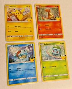 Pokemon 4x Holo McDonalds 2021 Pikachu Bulbasaur Charmander Squirtle PACK FRESH! - Image 3