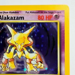 Pokemon TCG Alakazam Base Set #1/102 WOTC Vintage 1999 Holo Rare - Image 3