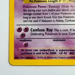 Pokemon TCG Alakazam Base Set #1/102 WOTC Vintage 1999 Holo Rare - Image 4
