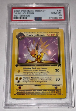 2000 Pokemon 1st Edition Team Rocket Dark Jolteon PSA 10 - Image 1