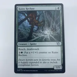 MTG Ruins Recluse MOM LP Spider Creature Reach Deathtouch Green Magic Card - Image 1