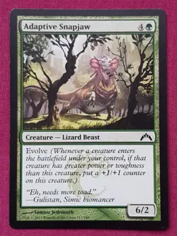 Magic The Gathering GATECRASH ADAPTIVE SNAPJAW green card MTG - Image 1