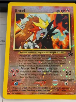 Entei 34 Wotc Black Star Promo Reverse Holo Pokemon TCG Card With Swirl - Image 1
