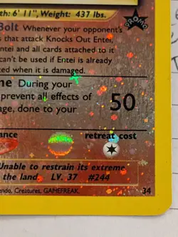 Entei 34 Wotc Black Star Promo Reverse Holo Pokemon TCG Card With Swirl - Image 4