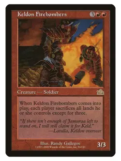Keldon Firebombers MTG Prophecy Rare LP Lightly Played Single Card - Image 1