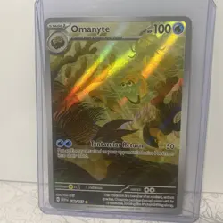 Pokemon TCG Omanyte Full Art Illustration Rare Card 180/165 Scarlet Violet 151 - Image 1