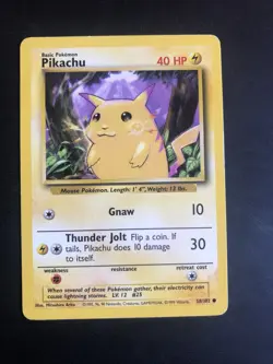 pokemon card pikachu 58/102 - Base Set - Image 1