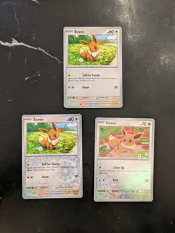 3 x Reverse Holo Eevee Pokemon Card Bundle (Scarlet & Violet Sets, NM) - Image 1