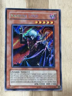 Yugioh Yu-Gi-Oh TCG Card Vampire Lord DCR-000 Unlimited Secret Rare Foil Exe/NM - Image 1