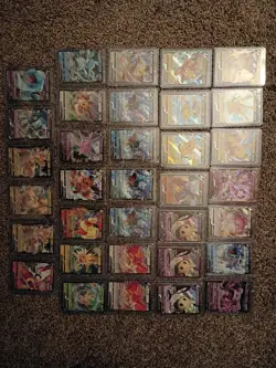 Huge Lot Of 34 Rare Pokemon V Cards w/Toploaders Ho Oh, Gyarados Pikachu & More - Image 1