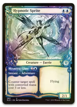 Hypnotic Sprite (Showcase) #283 (Foil) (NM) Throne of Eldraine ELD Magic MTG - Image 1