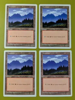 Mountain (445) x4 Fifth Edition 5th 4x Magic the Gathering MTG White Border - Image 1