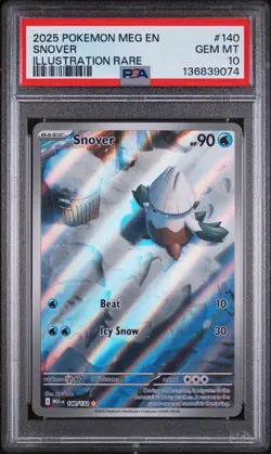 PSA 10 SNOVER #140 ILLUSTRATION RARE 2025 POKEMON MEG EN MEGA EVOLUTIONS - Image 1