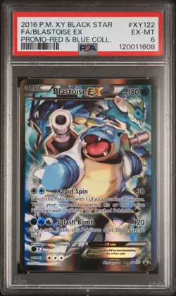 2016 POKEMON XY BLACK STAR PROMO BLASTOISE EX #XY122 HOLO PSA 6 EX #120011608 - Image 1
