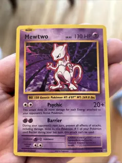 2016 Pokemon XY TCG Mewtwo Evolutions Holo Rare 51/108 Cracked Ice Foil Card - Image 1