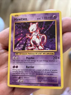 2016 Pokemon XY TCG Mewtwo Evolutions Holo Rare 51/108 Cracked Ice Foil Card - Image 2