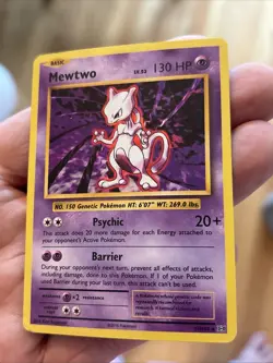 2016 Pokemon XY TCG Mewtwo Evolutions Holo Rare 51/108 Cracked Ice Foil Card - Image 3