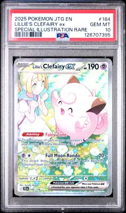2025 POKEMON JTG EN-JOURNEY TOGETHER #184 LILLIE'S CLEFAIRY EX PSA 10 - Image 1