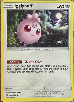 Igglybuff - 168/236 - Cosmic Eclipse Pokemon 2019 - Image 1