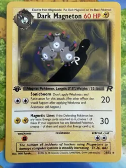 Pokemon Dark Magneton 1st Edition Team Rocket 28/82 Non Holo Rare Heavily Played - Image 1