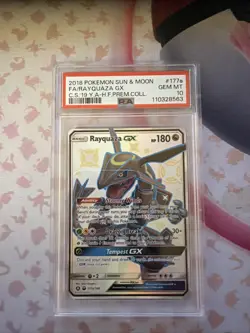 Pokemon TCG Rayquaza GX 177a/168 Hidden Fates Premium Collection PSA 10 - Image 1