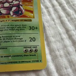 Pokemon Nidoking 1st Edition Base Set Holo Shadowless Rare 11/102 1999 - Image 4