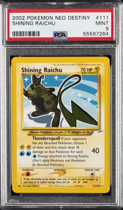 2002 POKEMON NEO DESTINY #111 SHINING RAICHU PSA 9 - Image 1