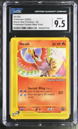 CGC 9.5 Ho-oh 52 Black Star Promo Pokemon Center NY Pokemon TCG - Image 1