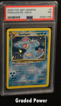 Pokemon Neo Genesis Unlimited Feraligatr PSA 7 Holo (1758) 5/111 - Image 1