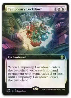 Temporary Lockdown (Extended Art) #389 (Foil) NM Dominaria United DMU Magic MTG - Image 1
